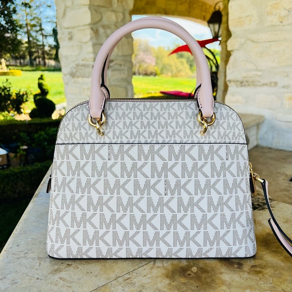 Michael Kors Dome Medium Signature Satchel&wallet powdered blush NWT - Picture 4 of 15